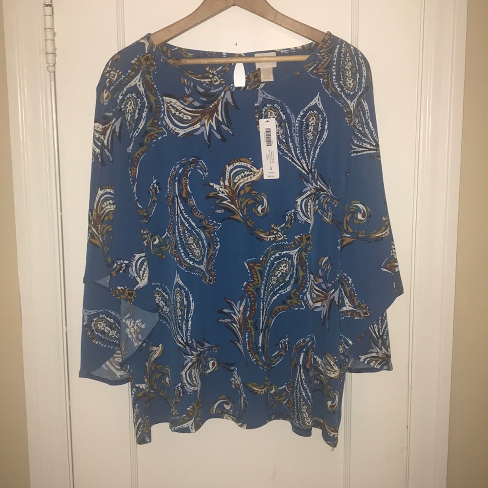 Chico’s size 3 paisley blouse- with flowy sleeves